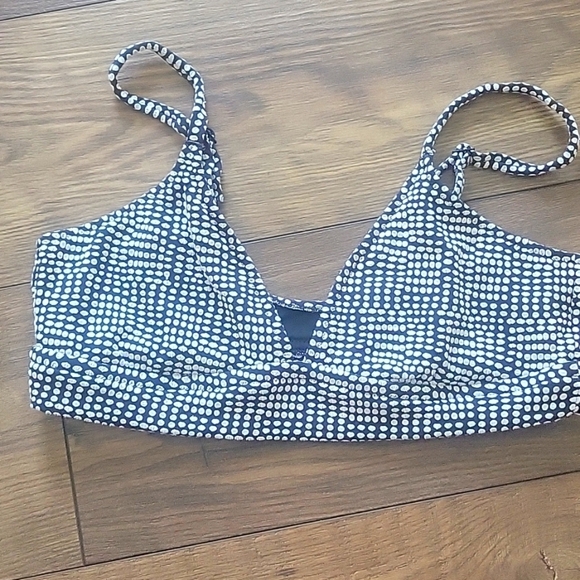 Black & White Checkered Triangle Bikini Top Minimalist Swim XL - Picture 2 of 5